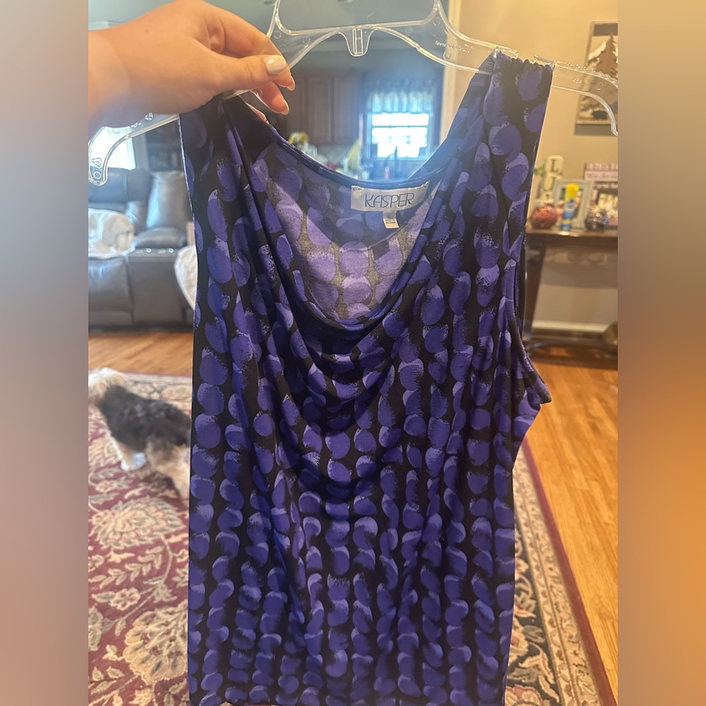 Kasper Women's circle print  Top Prole Size XL